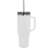 Thor 40 oz Eco-Friendly Straw Tumbler — White (WH) — blank front view — 42
