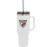 Thor 40 oz Eco-Friendly Straw Tumbler — White (WH) — decorated front view — 38