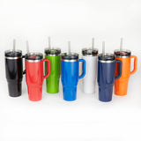 Thor 40 oz Eco-Friendly Straw Tumbler — Black (BK) — blank product view — 82