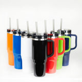 Thor 40 oz Eco-Friendly Straw Tumbler — Black (BK) — blank product view — 81