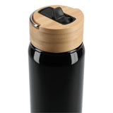 Billy 26oz Eco-Friendly Aluminum Bottle W/ FSC® 100% Bamboo Lid — Black (BK) — blank product view — 32