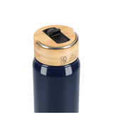 Billy 26oz Eco-Friendly Aluminum Bottle W/ FSC® 100% Bamboo Lid — Navy (NY) — blank back view — 26