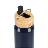 Billy 26oz Eco-Friendly Aluminum Bottle W/ FSC® 100% Bamboo Lid — Navy (NY) — blank back view — 27