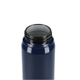 Billy 26oz Eco-Friendly Aluminum Bottle W/ FSC® 100% Bamboo Lid — Navy (NY) — blank front view — 23