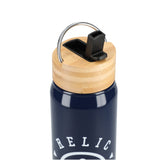 Billy 26oz Eco-Friendly Aluminum Bottle W/ FSC® 100% Bamboo Lid — Navy (NY) — blank front view — 25