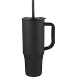 Erie 30oz Eco-Friendly Straw Tumbler — Black (BK) — blank front view — 9