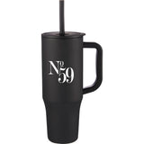 Erie 30oz Eco-Friendly Straw Tumbler — Black (BK) — decorated front view — 8