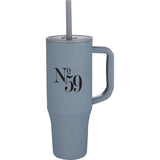 Erie 30oz Eco-Friendly Straw Tumbler — Gray (GY) — decorated front view — 6