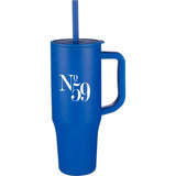 Erie 30oz Eco-Friendly Straw Tumbler — Royal (RYL) — decorated front view — 4