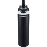 Elvin 28oz Recycled Stainless Flip Straw Bottle — Black (BK) — blank left angle — 30