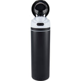 Elvin 28oz Recycled Stainless Flip Straw Bottle — Black (BK) — blank left angle — 29