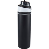 Elvin 28oz Recycled Stainless Flip Straw Bottle — Black (BK) — blank right angle — 28