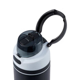 Elvin 28oz Recycled Stainless Flip Straw Bottle — Black (BK) — blank detail view — 25