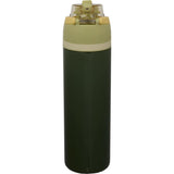 Elvin 28oz Recycled Stainless Flip Straw Bottle — Green (GR) — blank back view — 22