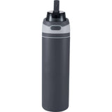 Elvin 28oz Recycled Stainless Flip Straw Bottle — Gray (GY) — blank left angle — 44