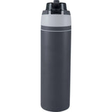 Elvin 28oz Recycled Stainless Flip Straw Bottle — Gray (GY) — blank back view — 41
