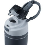 Elvin 28oz Recycled Stainless Flip Straw Bottle — Gray (GY) — blank detail view — 40