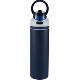 Elvin 28oz Recycled Stainless Flip Straw Bottle — Navy (NY) — blank left angle — 18