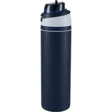Elvin 28oz Recycled Stainless Flip Straw Bottle — Navy (NY) — blank left angle — 19