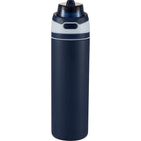 Elvin 28oz Recycled Stainless Flip Straw Bottle — Navy (NY) — blank front view — 13