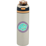 Elvin 28oz Recycled Stainless Flip Straw Bottle — Tofu (TOFU) — decorated front view — 34