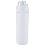Elvin 28oz Recycled Stainless Flip Straw Bottle — White (WH) — blank left angle — 11