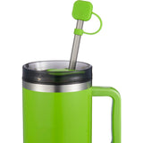 Silicone Straw Topper — Lime Green (LG) — blank front view — 14