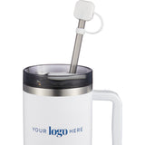 Silicone Straw Topper — White (WH) — blank front view — 18