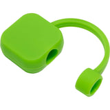 Silicone Straw Topper — Blue — blank front view — 8