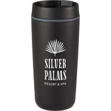 Grande 16oz Recycled Tumbler — Black (BK) — decorated front view — 8