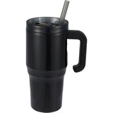 Thor 20 oz Eco-Friendly Straw Tumbler — Black (BK) — blank front view — 12