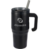 Thor 20 oz Eco-Friendly Straw Tumbler — Black (BK) — decorated front view — 10