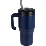 Thor 20 oz Eco-Friendly Straw Tumbler — Navy (NY) — blank back view — 9