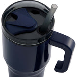 Thor 20 oz Eco-Friendly Straw Tumbler — Navy (NY) — blank product view — 7