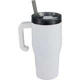 Thor 20 oz Eco-Friendly Straw Tumbler — White (WH) — blank back view — 5