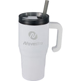 Thor 20 oz Eco-Friendly Straw Tumbler — White (WH) — decorated front view — 2