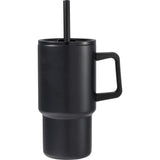 Summit 18 oz Vacuum Insulated Mug with Straw — Black (BK) — blank front view — 15