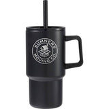 Summit 18 oz Vacuum Insulated Mug with Straw — Black (BK) — decorated front view — 13