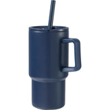 Summit 18 oz Vacuum Insulated Mug with Straw — Navy (NY) — blank left angle — 12
