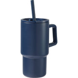Summit 18 oz Vacuum Insulated Mug with Straw — Navy (NY) — blank right angle — 11