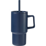 Summit 18 oz Vacuum Insulated Mug with Straw — Navy (NY) — blank front view — 4