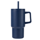 Summit 18 oz Vacuum Insulated Mug with Straw — Navy (NY) — blank product view — 3