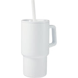 Summit 18 oz Vacuum Insulated Mug with Straw — White (WH) — blank right angle — 32