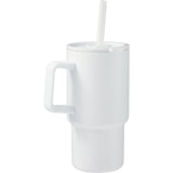 Summit 18 oz Vacuum Insulated Mug with Straw — White (WH) — blank back view — 29