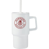 Summit 18 oz Vacuum Insulated Mug with Straw — White (WH) — blank front view — 24