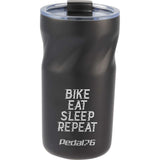 Thalia 16 oz Vacuum Insulated Tumbler — Black (BK) — decorated front view — 17