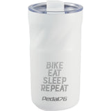 Thalia 16 oz Vacuum Insulated Tumbler — White (WH) — decorated front view — 2