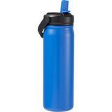 Carpo 20 oz Vacuum Bottle with Straw Lid — Bay Blue — blank right angle — 9