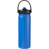 Carpo 20 oz Vacuum Bottle with Straw Lid — Bay Blue — blank back view — 8