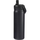 Carpo 20 oz Vacuum Bottle with Straw Lid — Black (BK) — blank left angle — 28